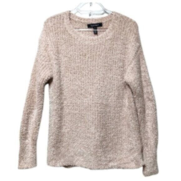 NWT Ellen Tracy Blush Downtown Glam Fuzzy Warm Comfy Cozy Crew Neck Sweater Med - Picture 1 of 7